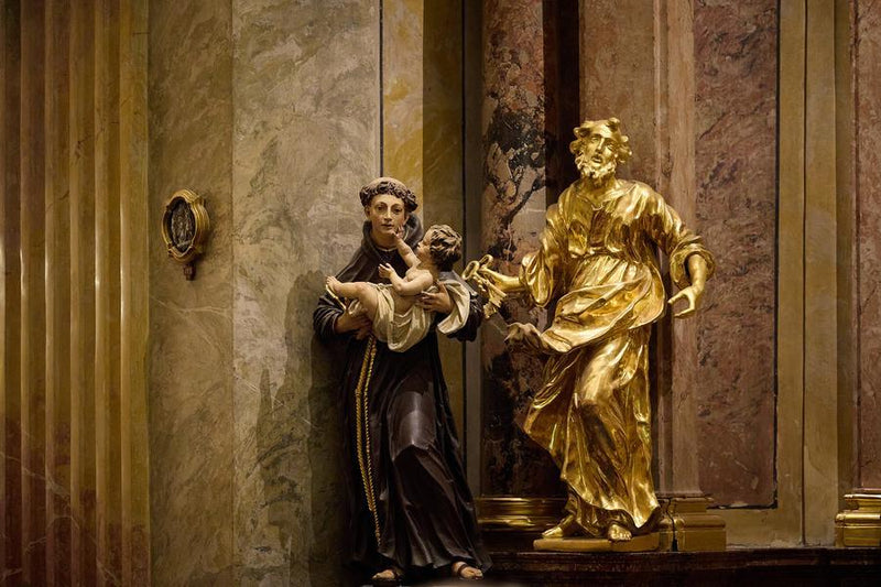 Two statues in the church